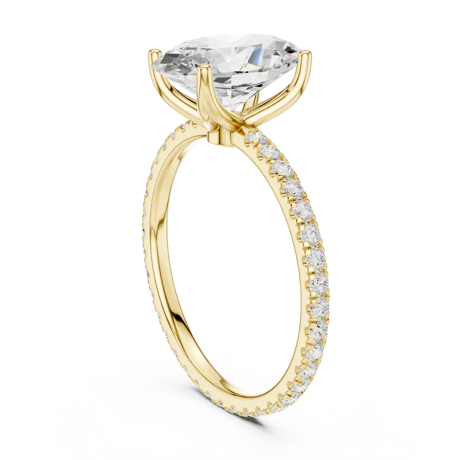  Gold Luminous Infinity Crown Engagement Ring Left View