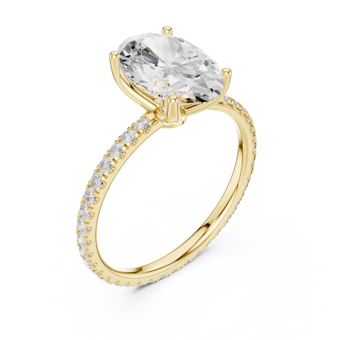 Gold Luminous Infinity Crown Engagement Ring Right View