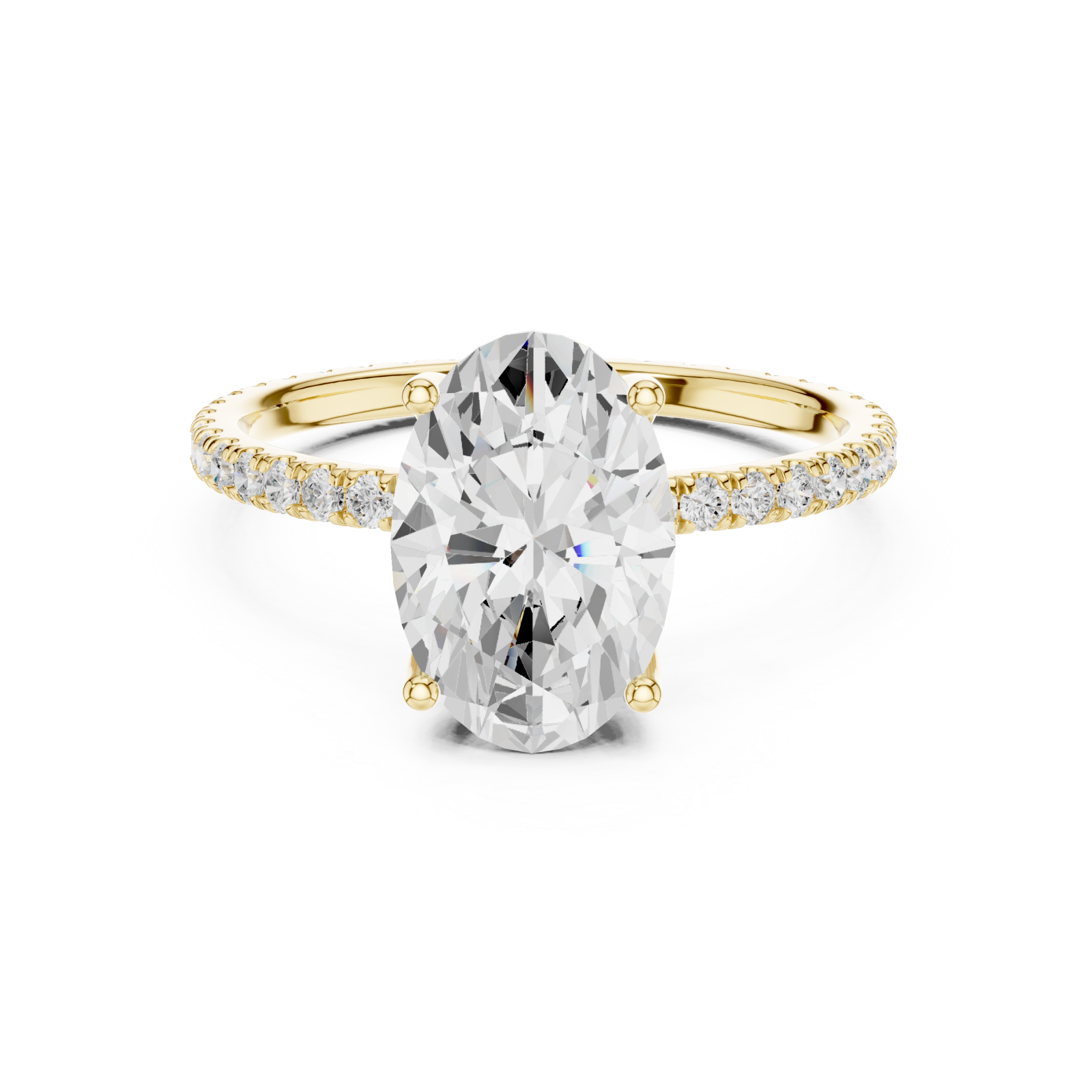  Gold Luminous Infinity Crown Engagement Ring Front View