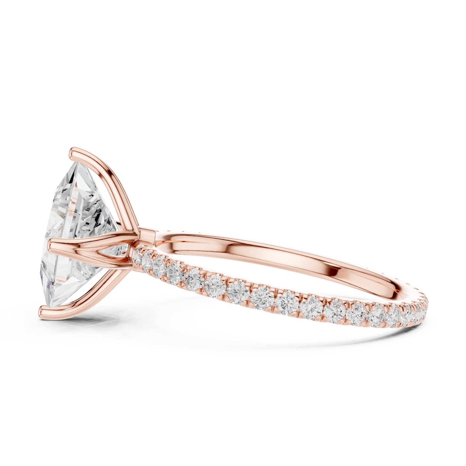  Rose Gold Midnight Grace Luminary Band Ring Side View