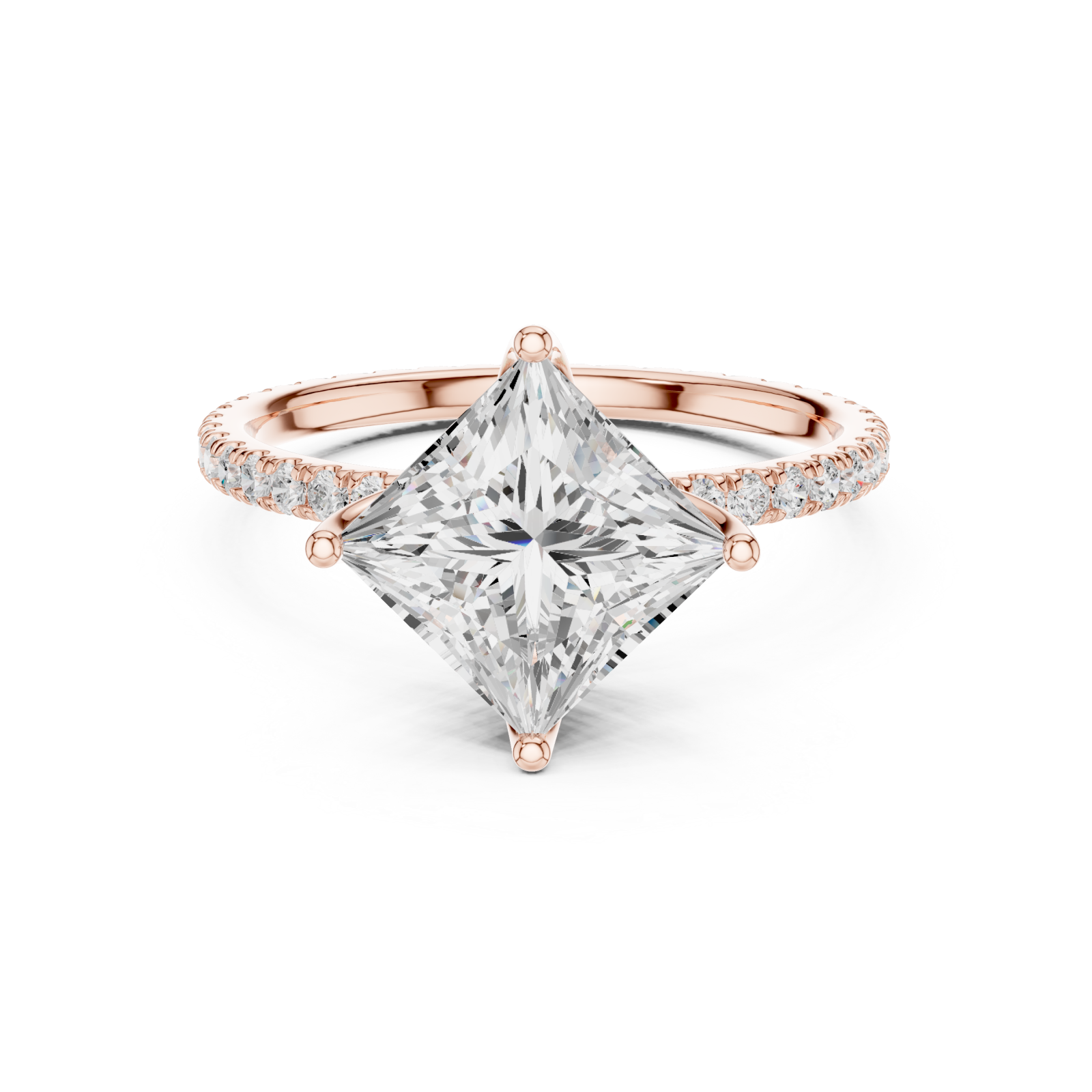  Rose Gold Midnight Grace Luminary Band Ring Front View