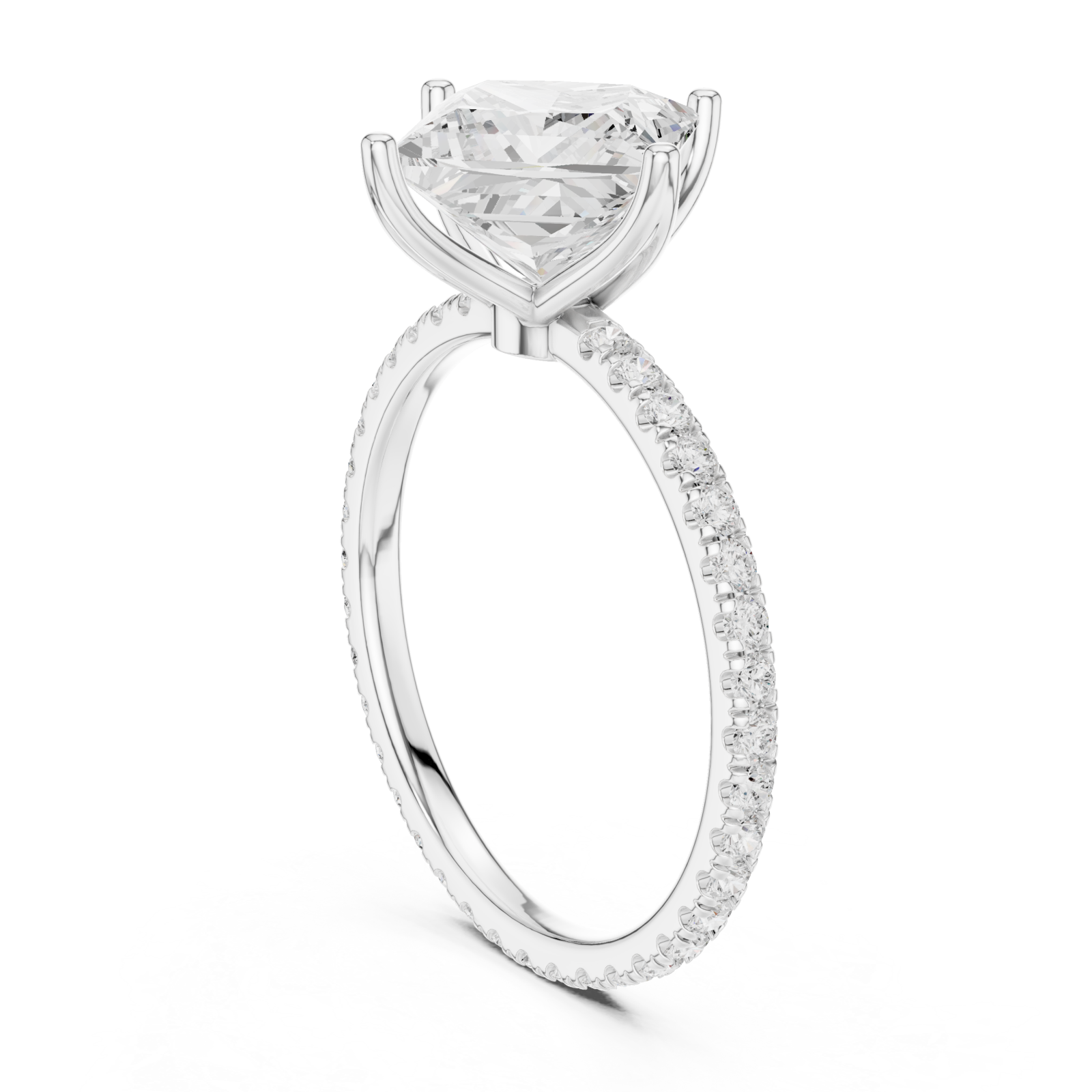  White Gold Midnight Grace Luminary Band Ring Left View