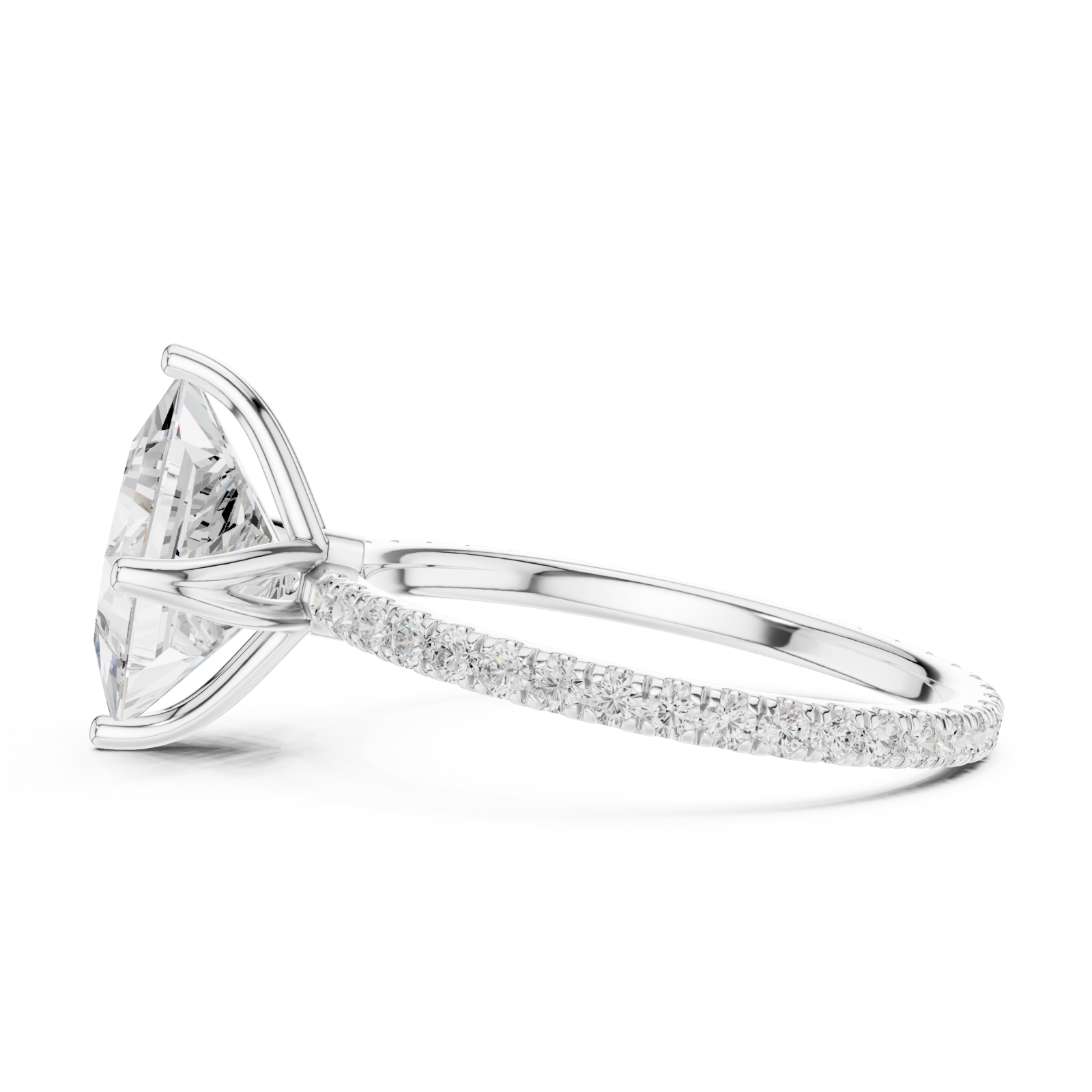  White Gold Midnight Grace Luminary Band Ring Side View