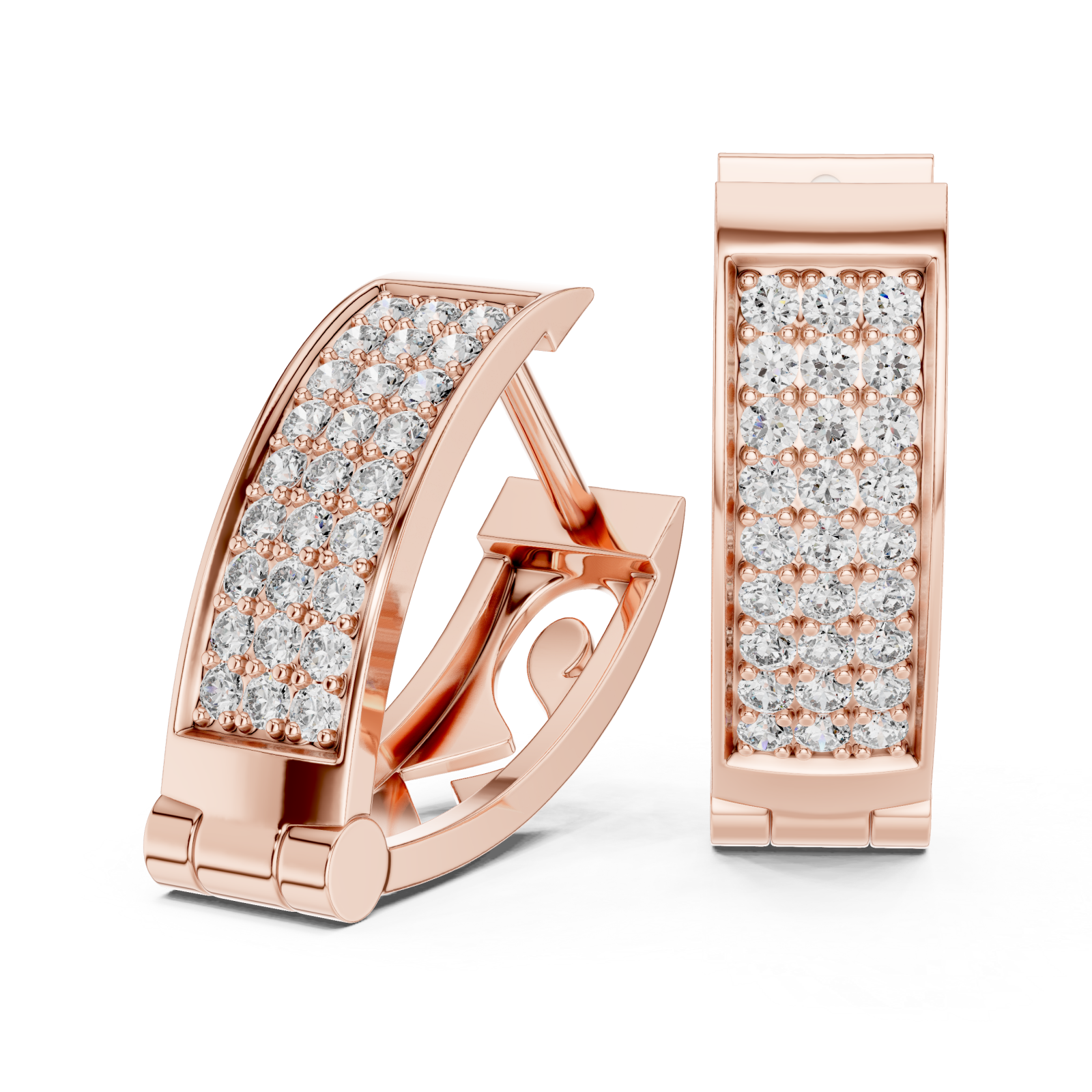  Rose Gold Luminous Ensemble Clip Earrings Left View