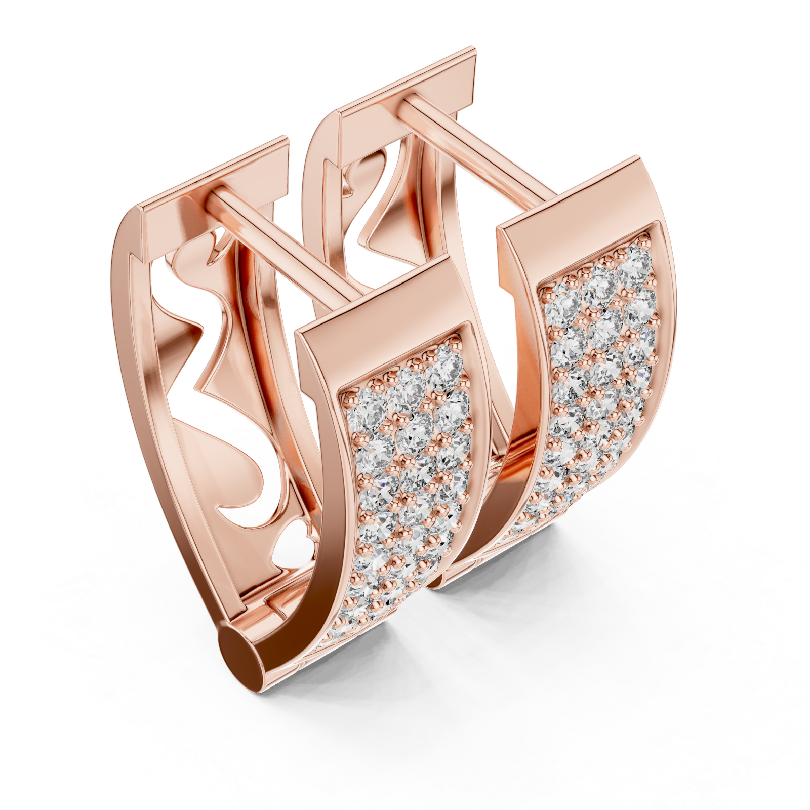  Rose Gold Luminous Ensemble Clip Earrings Right View