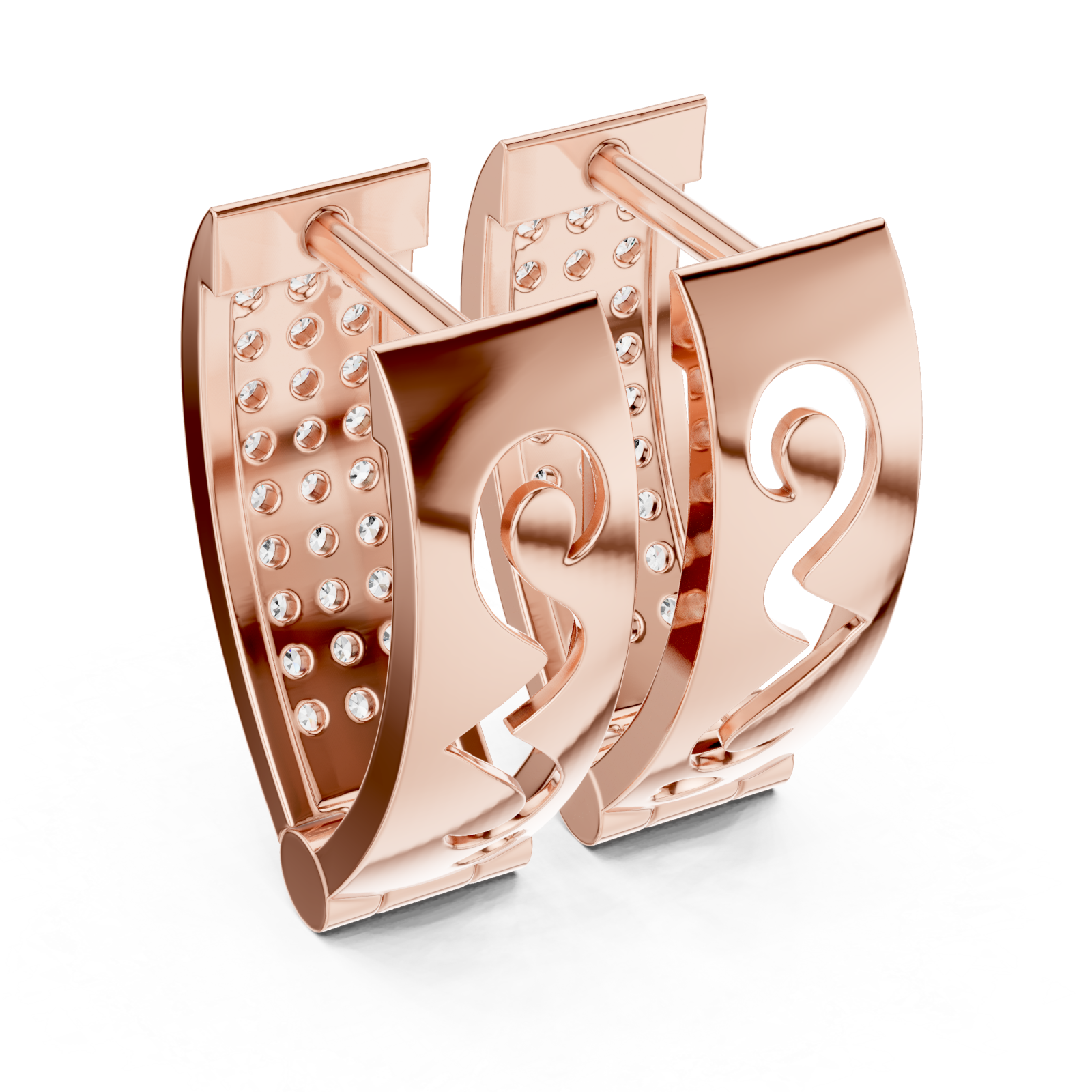  Rose Gold Luminous Ensemble Clip Earrings Side View