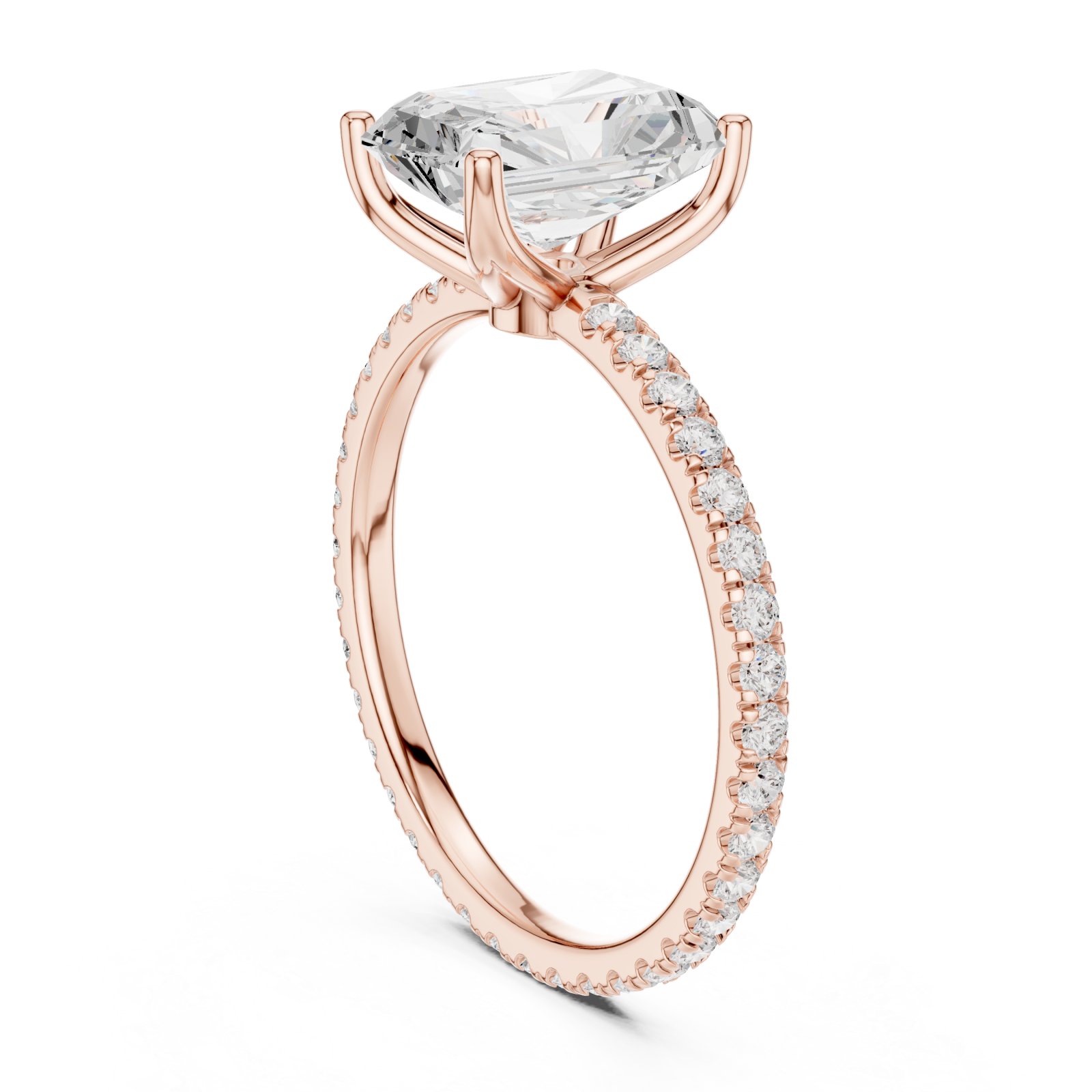  Rose Gold Regal Light Solitaire Ring Left View