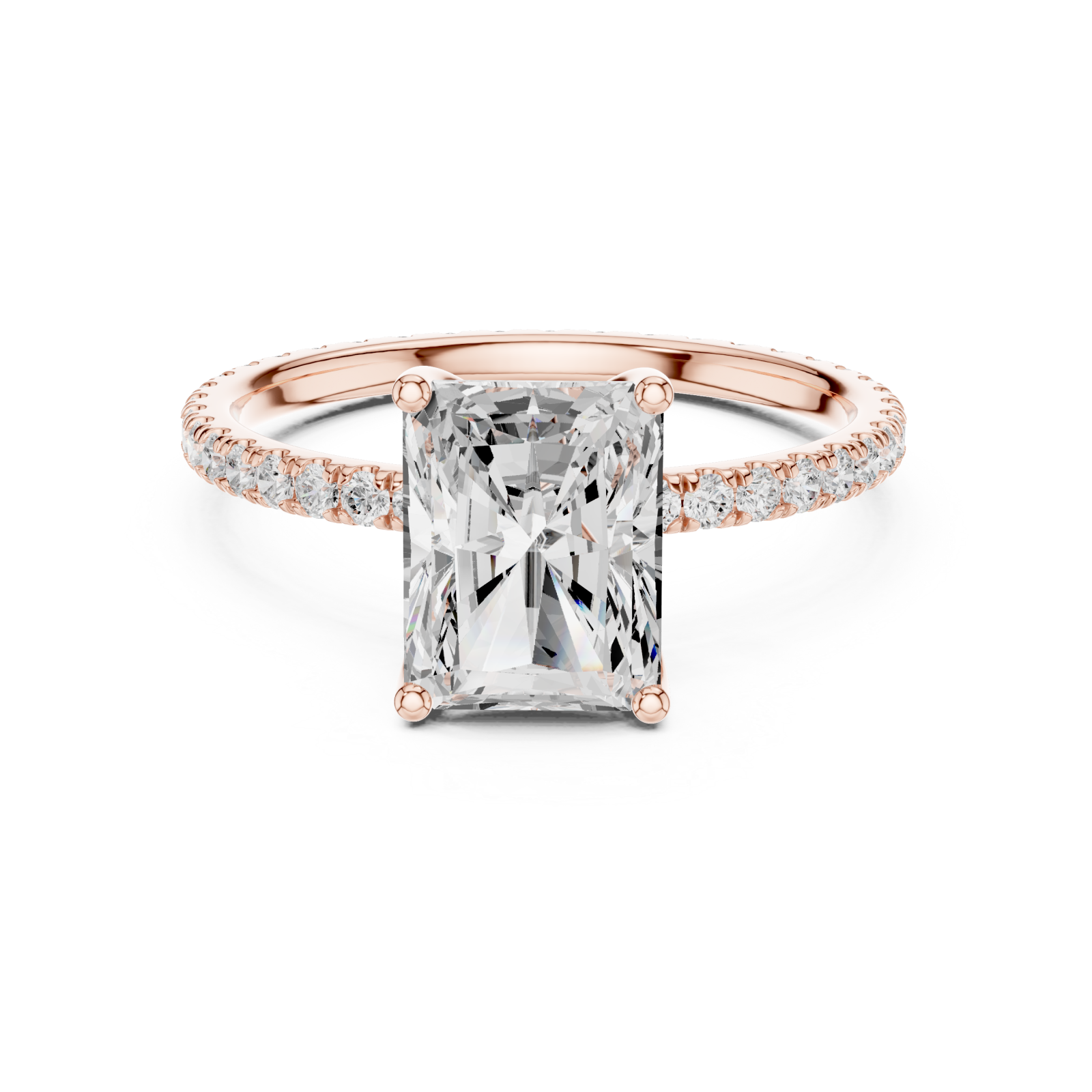  Rose Gold Regal Light Solitaire Ring Front View