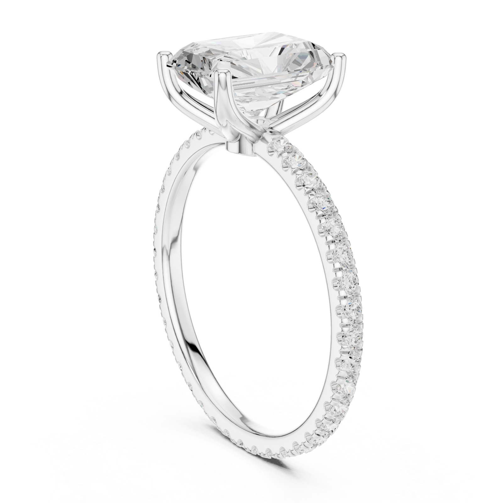  White Gold Regal Light Solitaire Ring Left View