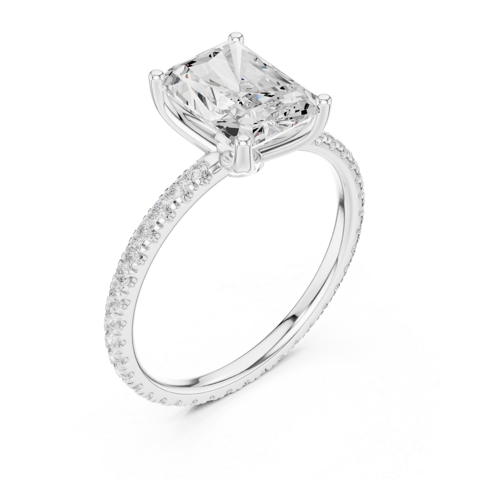  White Gold Regal Light Solitaire Ring Right View