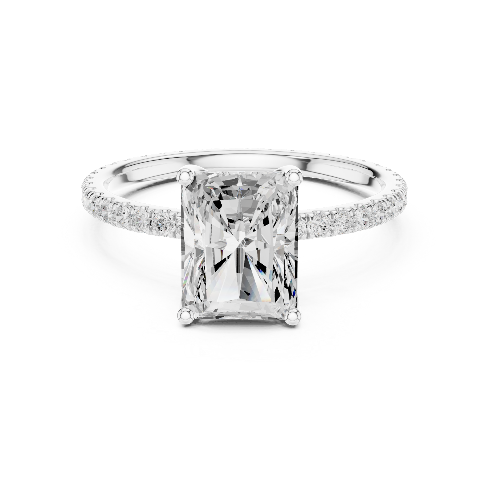  White Gold Regal Light Solitaire Ring Front View