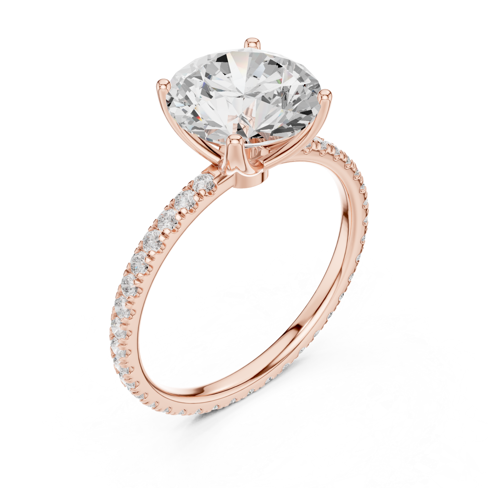  Rose Gold Opulent Regal Pavé Accent Ring Right View