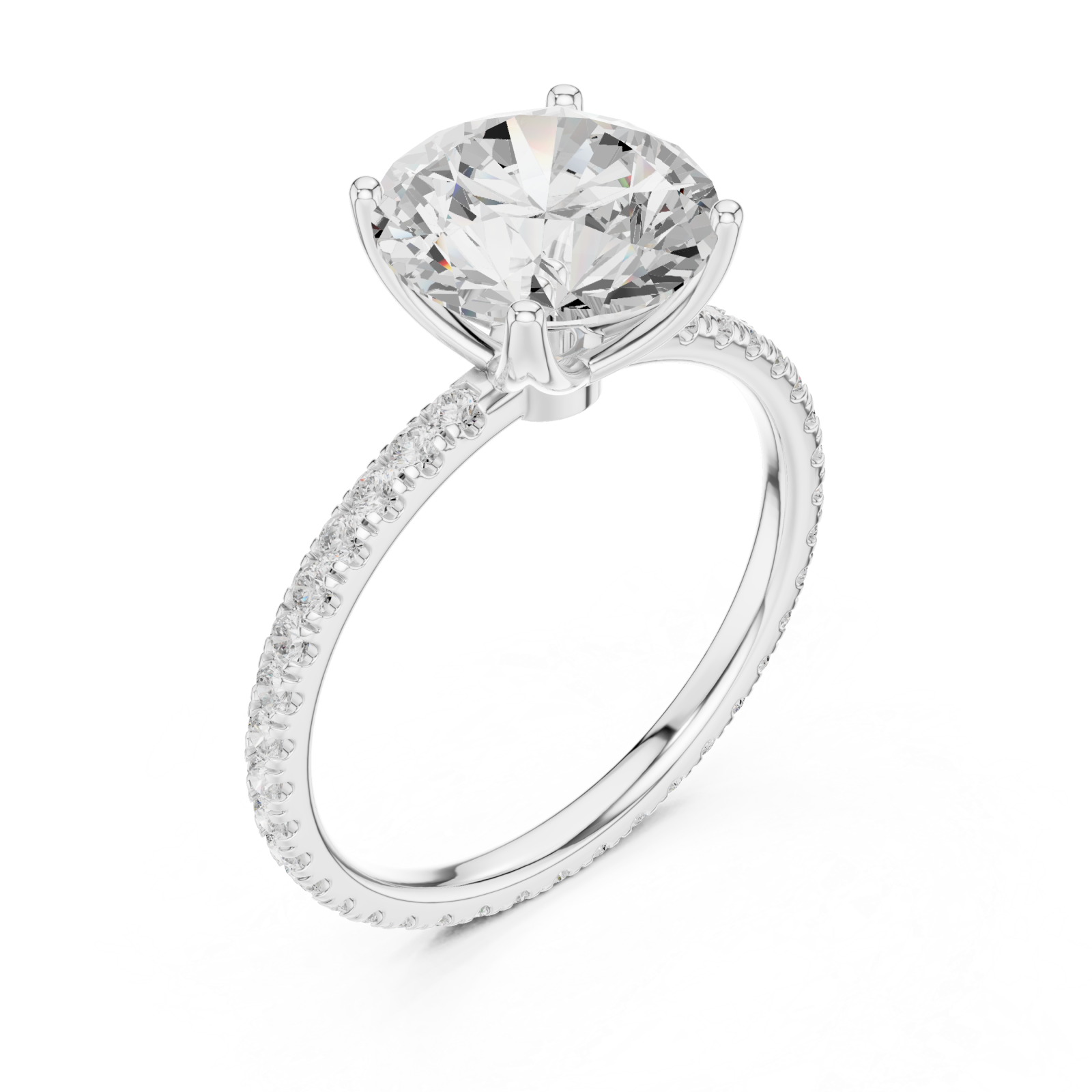  White Gold Opulent Regal Pavé Accent Ring Right View