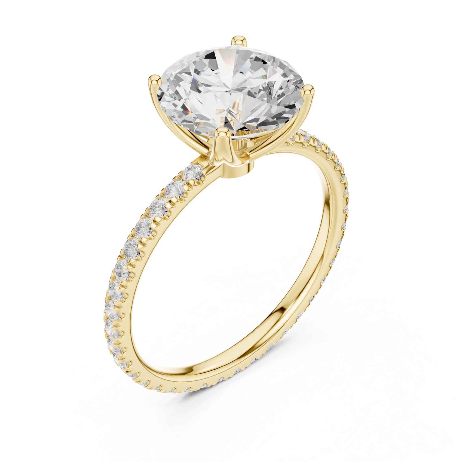 Gold Opulent Regal Pavé Accent Ring Right View