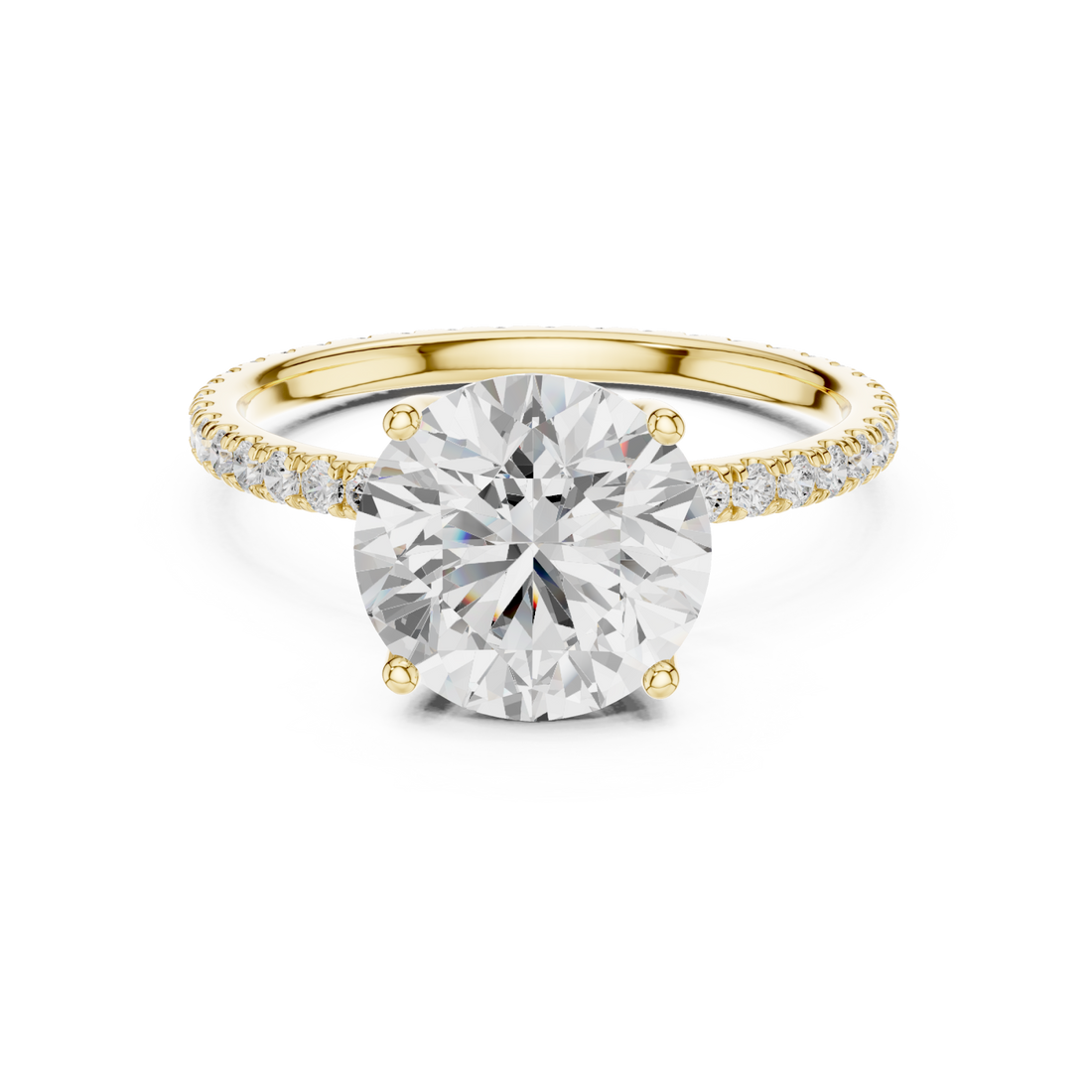 Gold Opulent Regal Pavé Accent Ring Right View