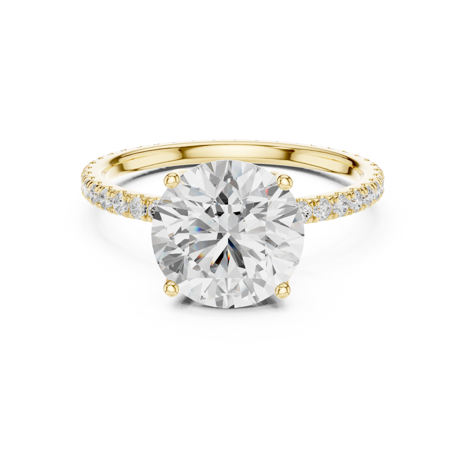  Gold Opulent Regal Pavé Accent Ring Front View