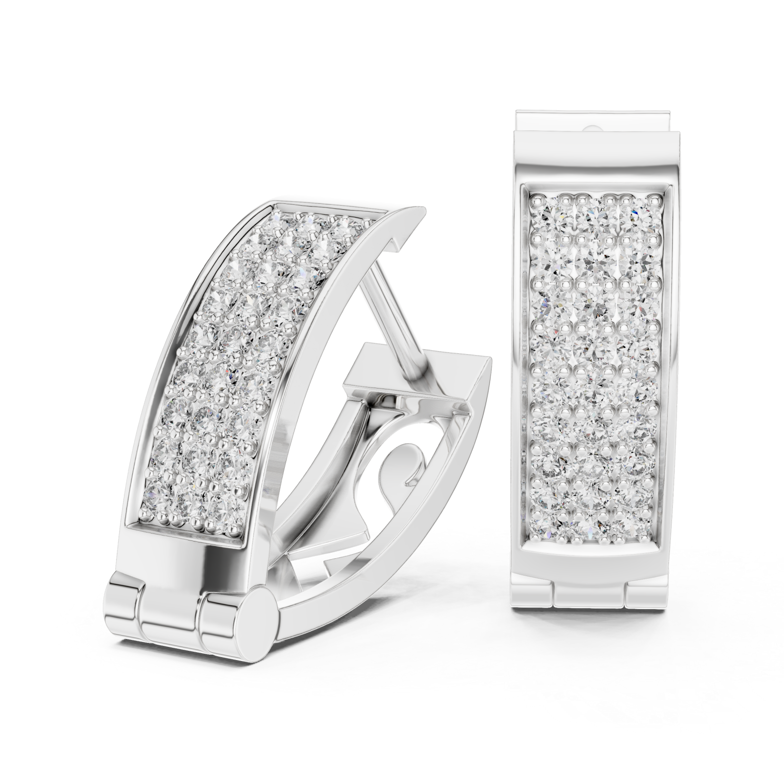  White Gold Luminous Ensemble Clip Earrings Left View