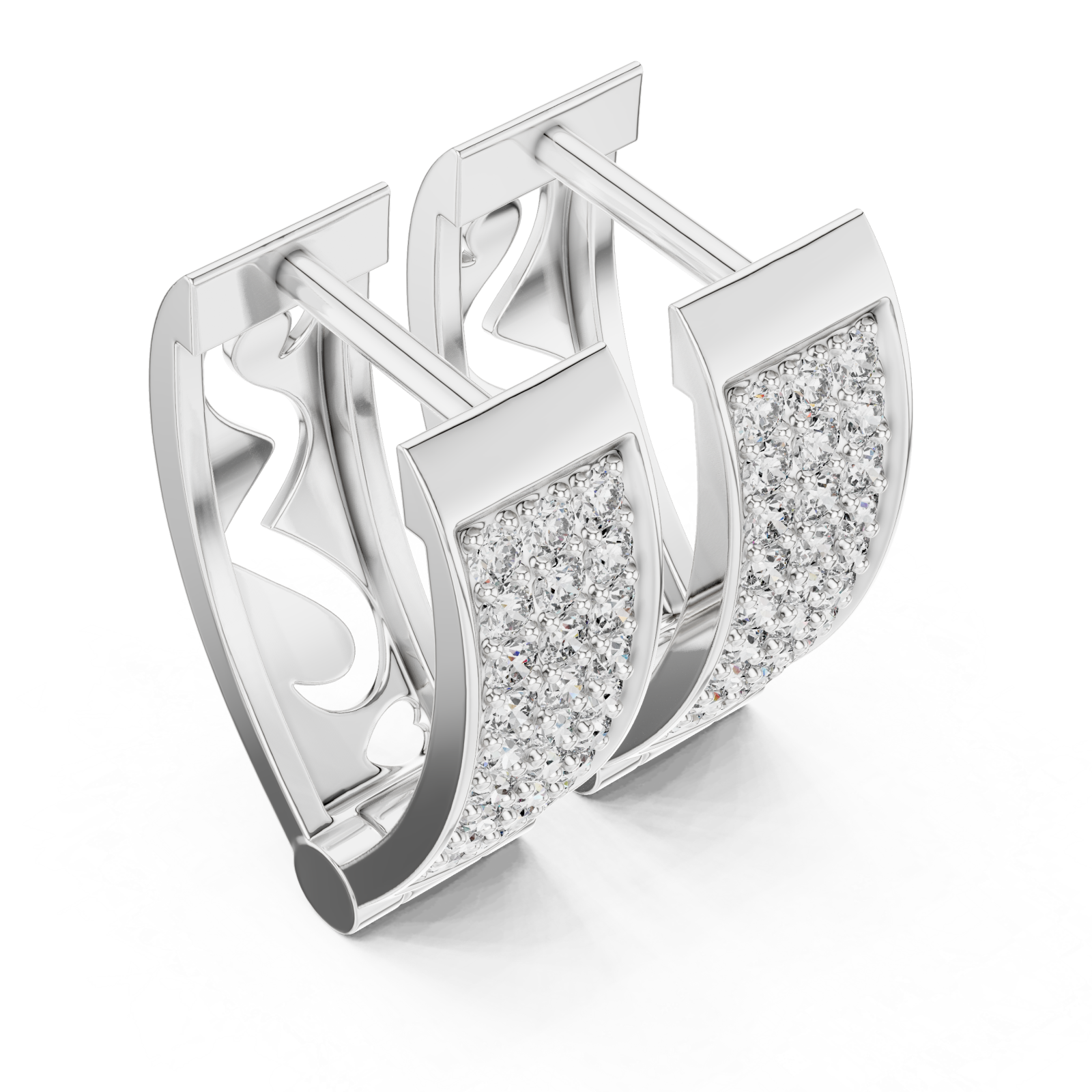  White Gold Luminous Ensemble Clip Earrings Right View