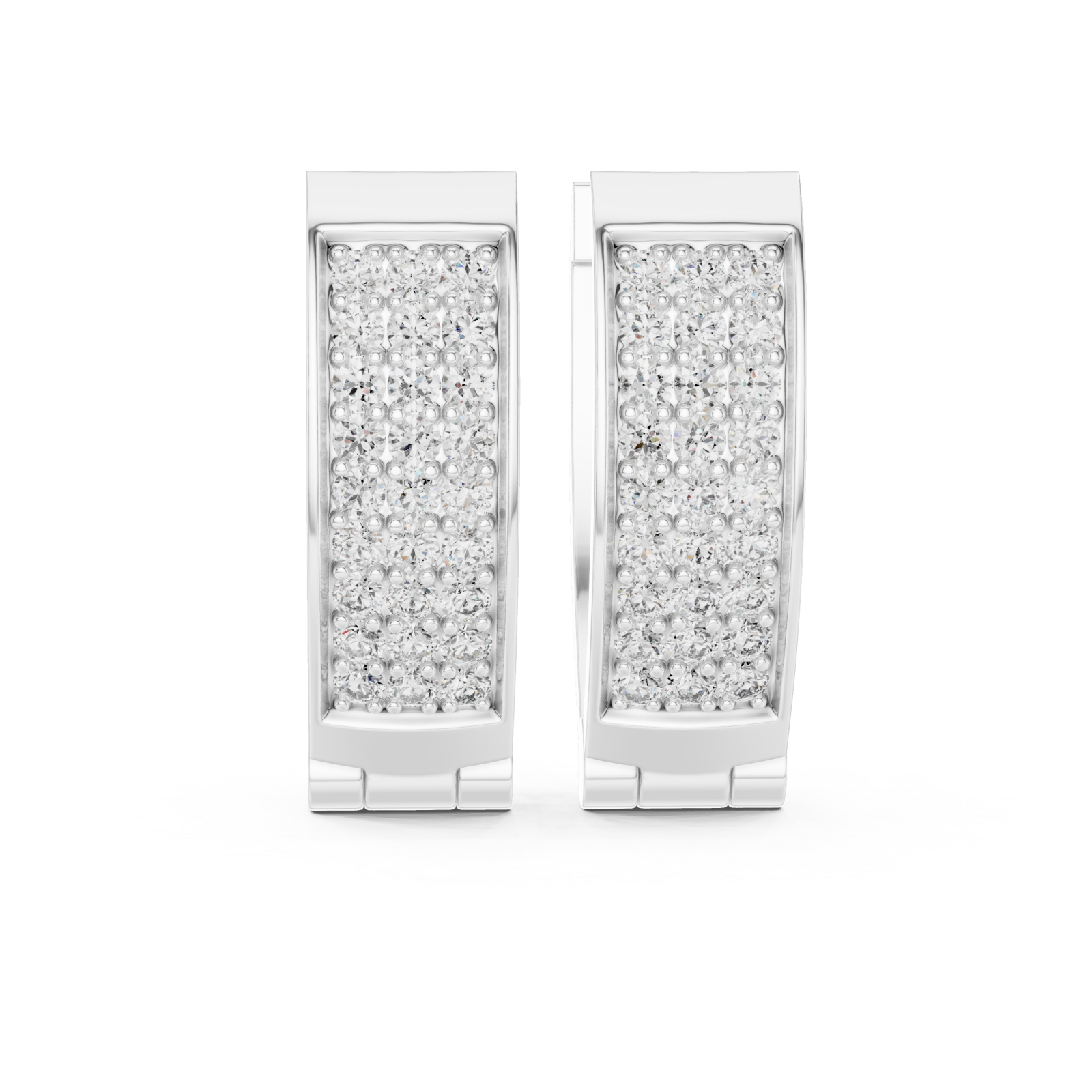  White Gold Luminous Ensemble Clip Earrings Front View