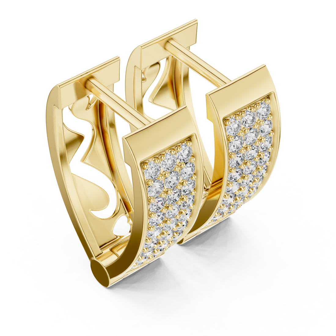 Gold Luminous Ensemble Clip Earrings Right View