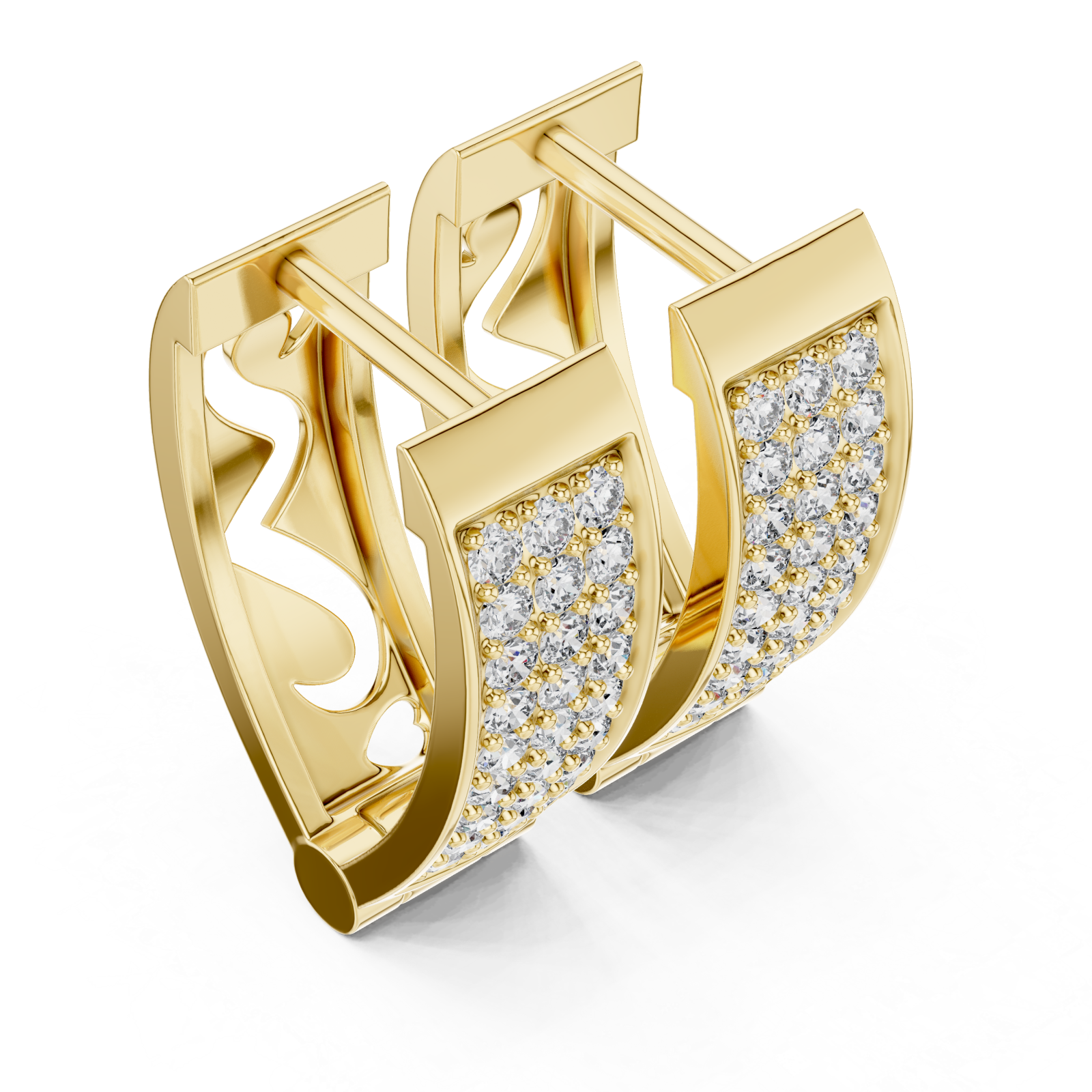 Gold Luminous Ensemble Clip Earrings Right View