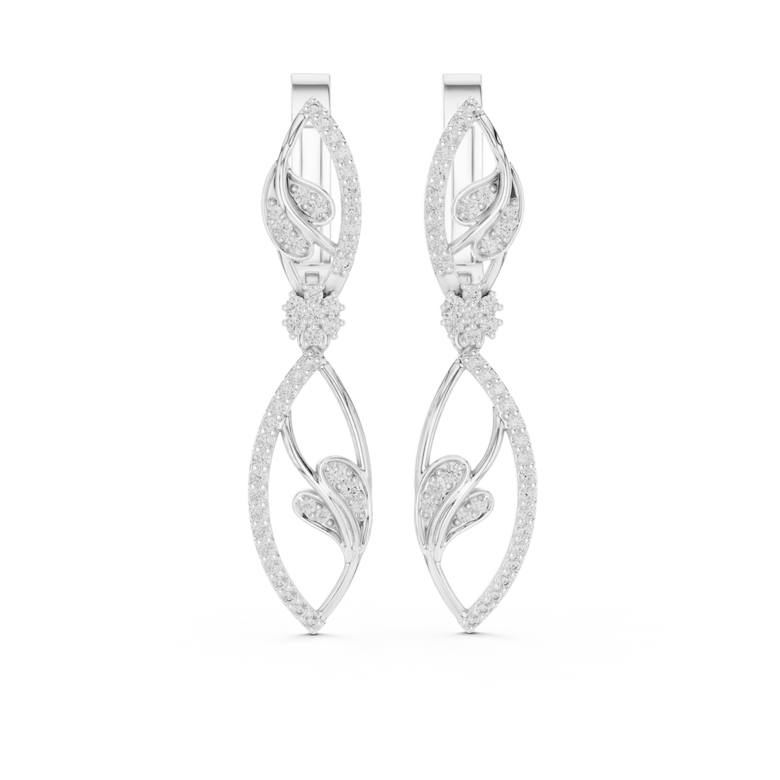  White Gold Whispering Petal Elegance Earrings Right View