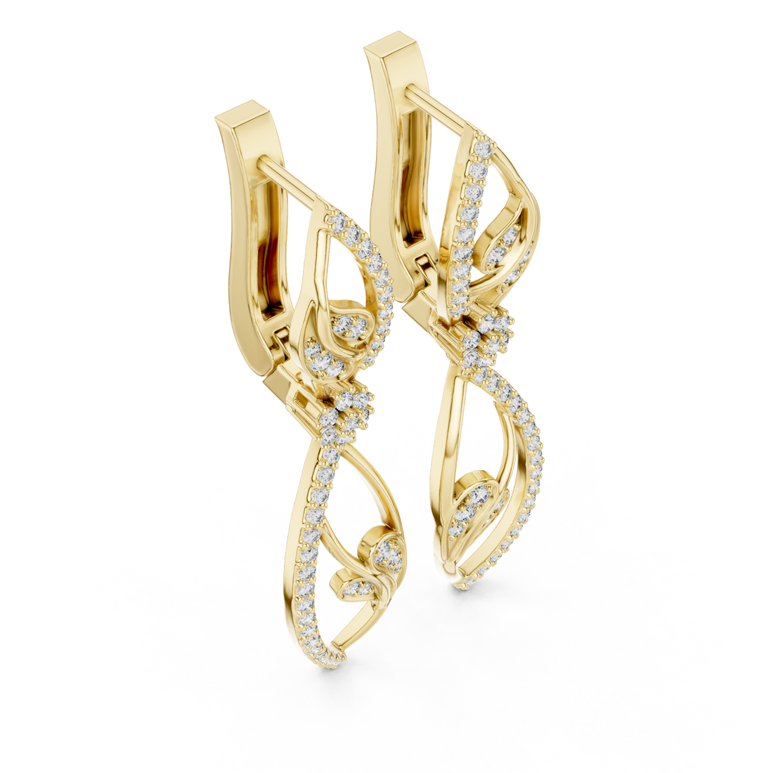Gold Whispering Petal Elegance Earrings Right View