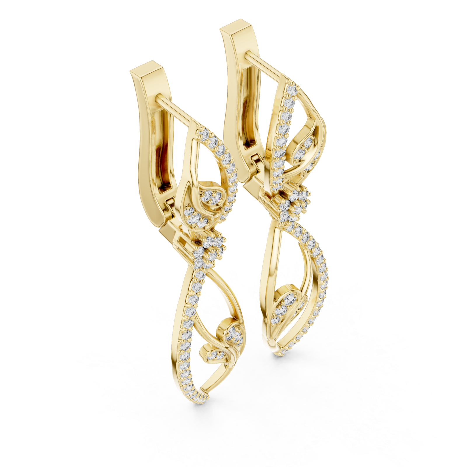 Gold Whispering Petal Elegance Earrings Right View