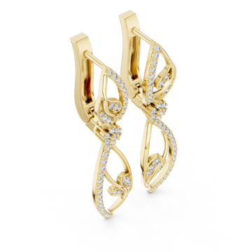 Gold Whispering Petal Elegance Earrings Right View