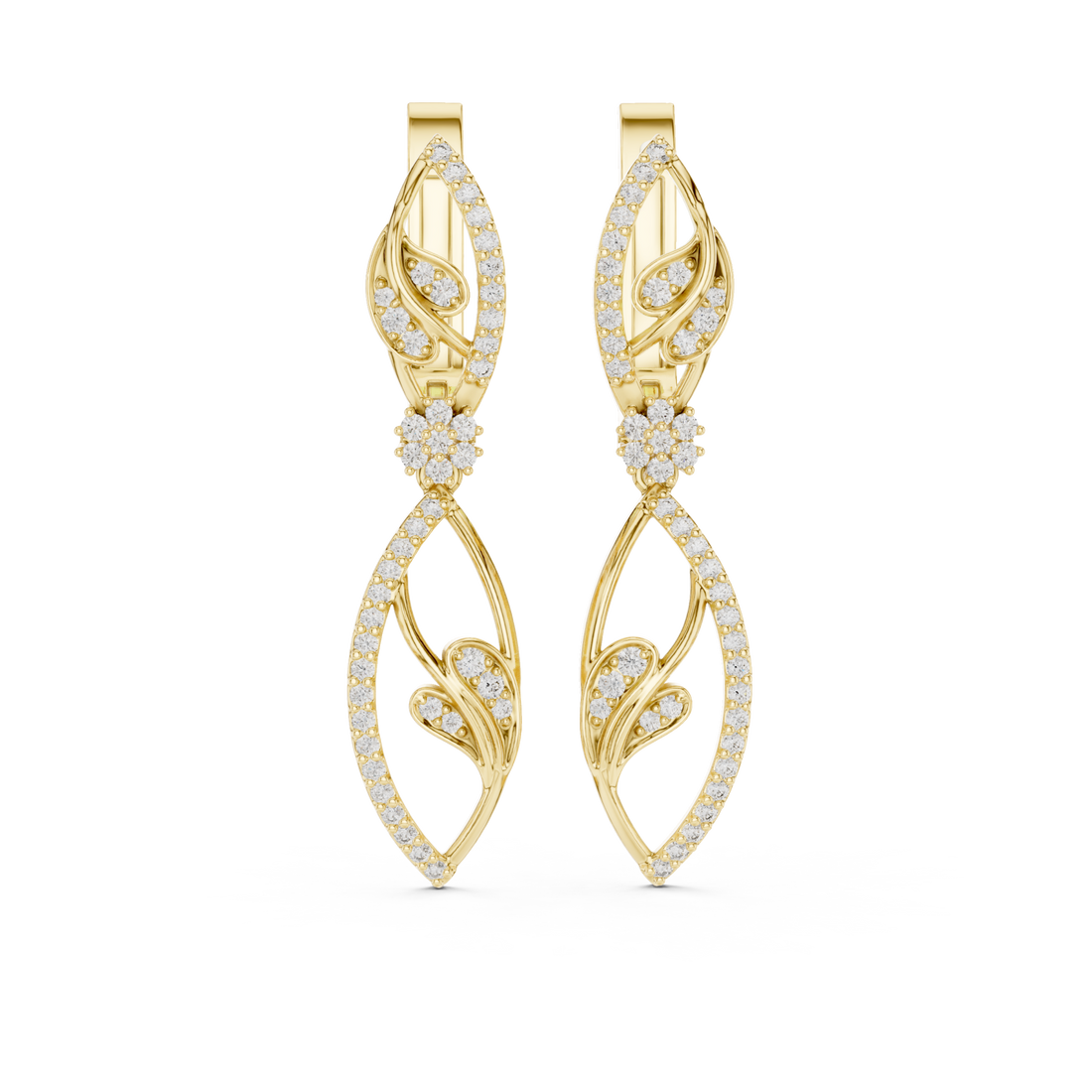 Gold Whispering Petal Elegance Earrings Right View