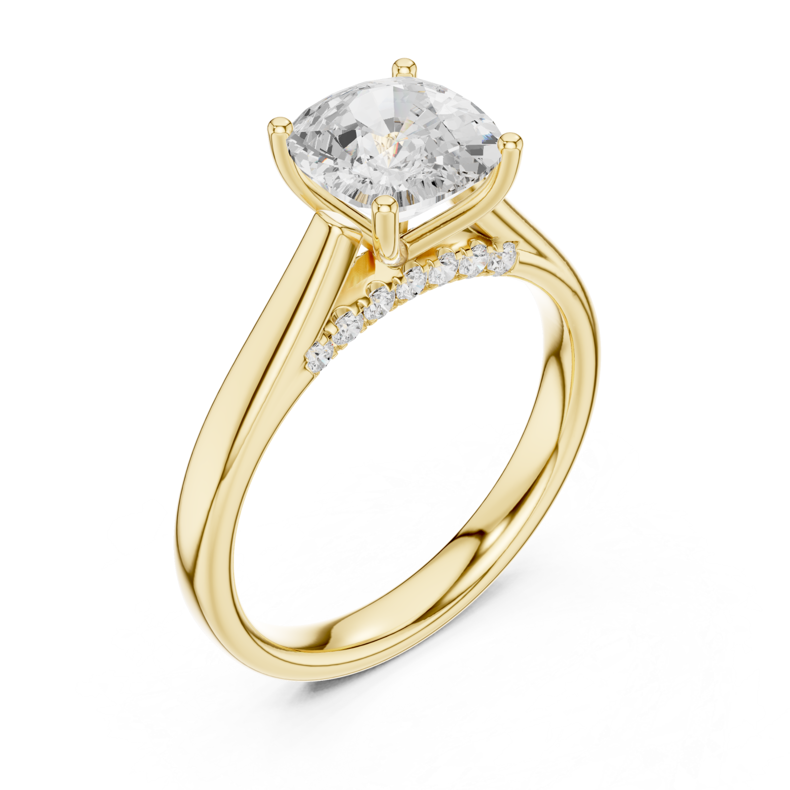  White Gold Radiant Contour Classic Band Ring Side View