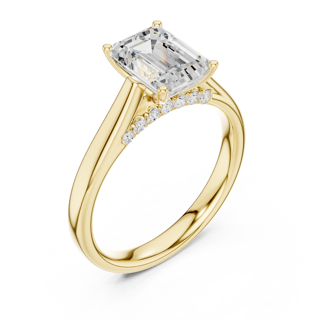 White Gold Morning Dew Solitaire Ring Side View