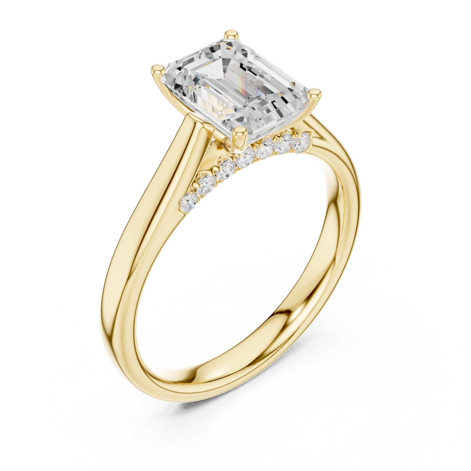  White Gold Morning Dew Solitaire Ring Side View