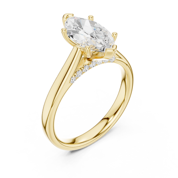  White Gold Radiant Petal Marquise Accent Band Side View