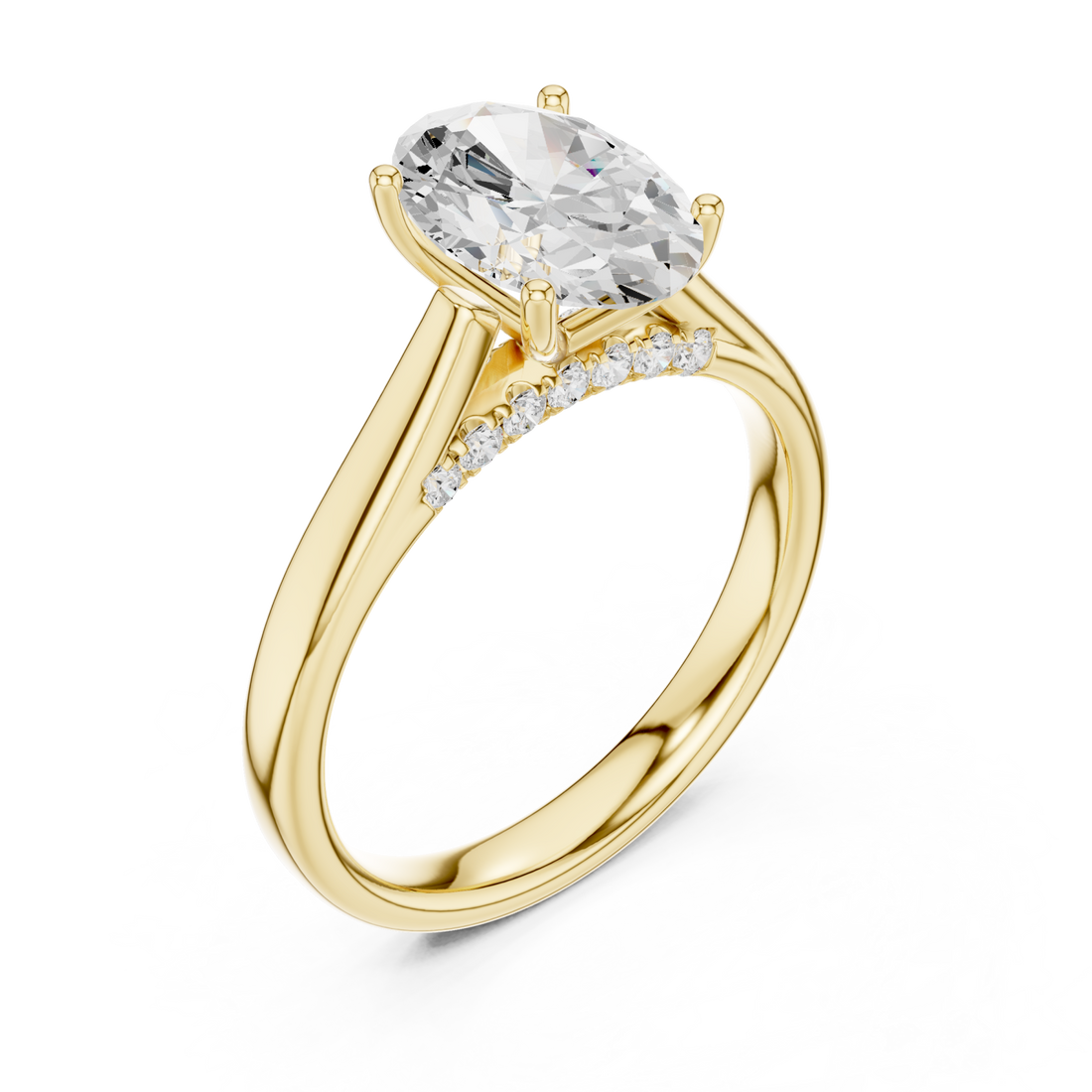  White Gold Celestial Aura Promise Ring Side View