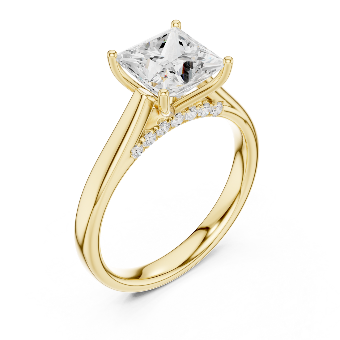  White Gold Celestial Grace Classic Solitaire Engagement Ring Side View