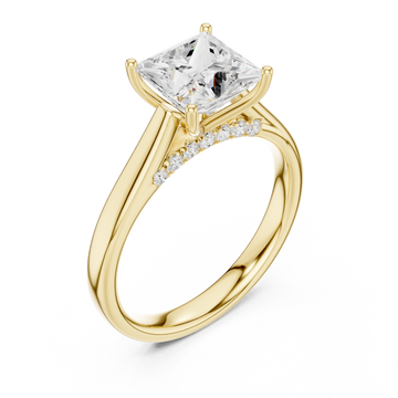  White Gold Celestial Grace Classic Solitaire Engagement Ring Side View