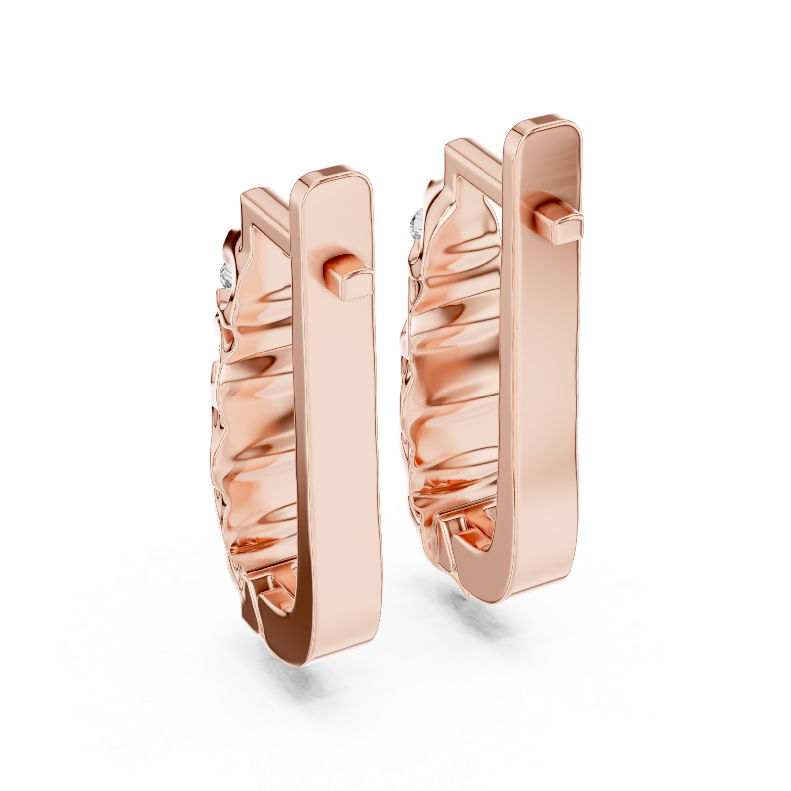  Rose Gold Cascade Elegance Petite Earrings Side View