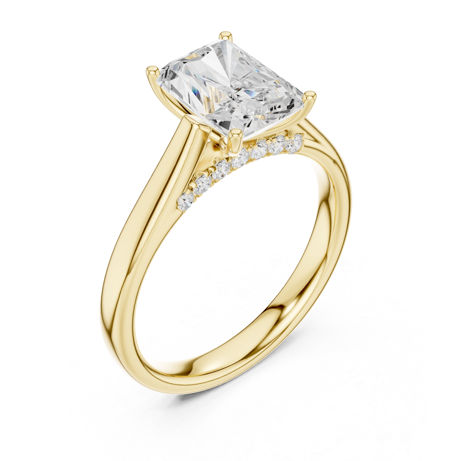  White Gold Luminous Crown Pavé Ring Side View