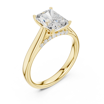  White Gold Luminous Crown Pavé Ring Side View