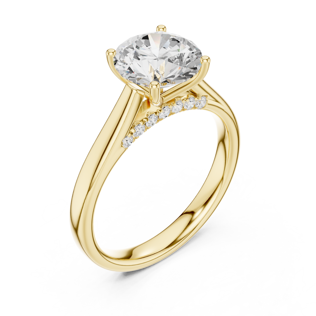  White Gold Harmony Muse Classic Engagement Ring Side View