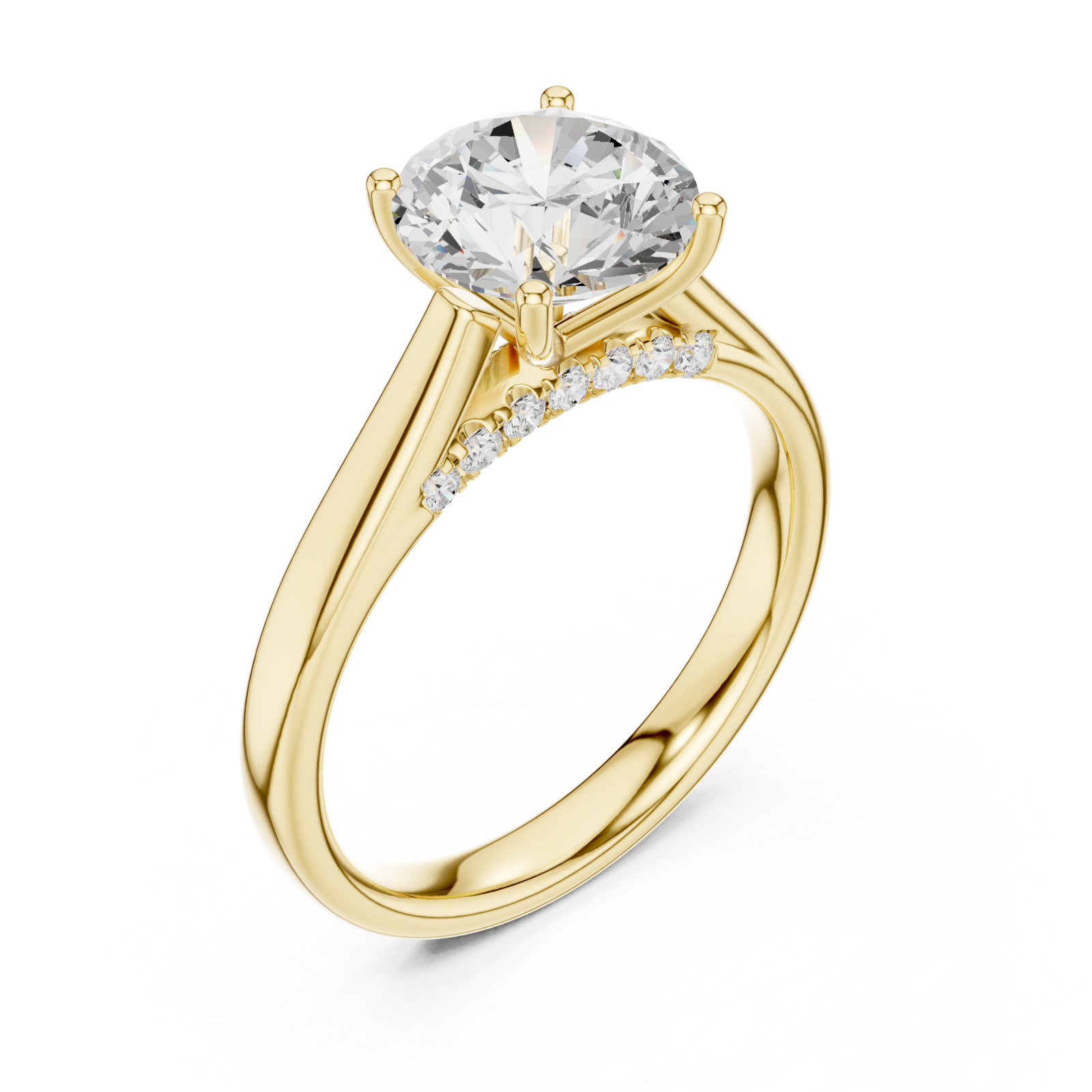  White Gold Harmony Muse Classic Engagement Ring Side View
