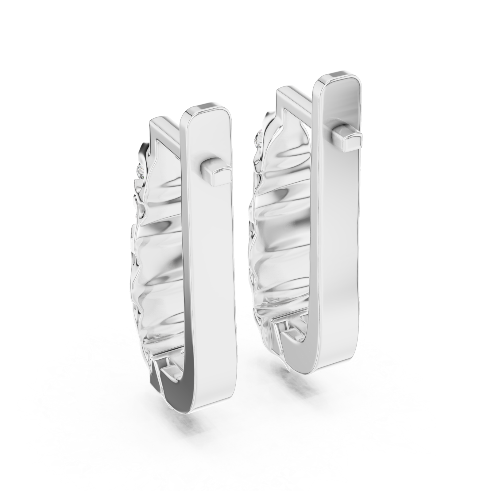  White Gold Cascade Elegance Petite Earrings Side View