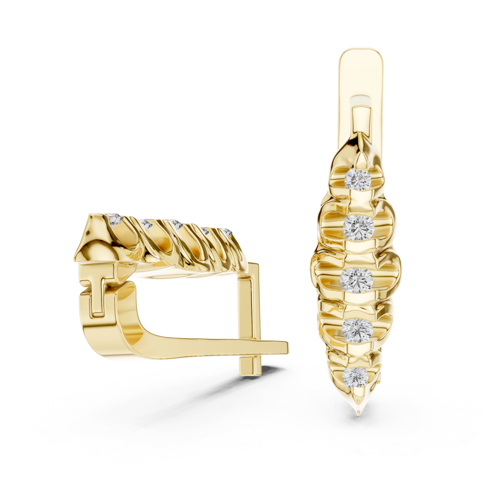  Gold Cascade Elegance Petite Earrings Left View