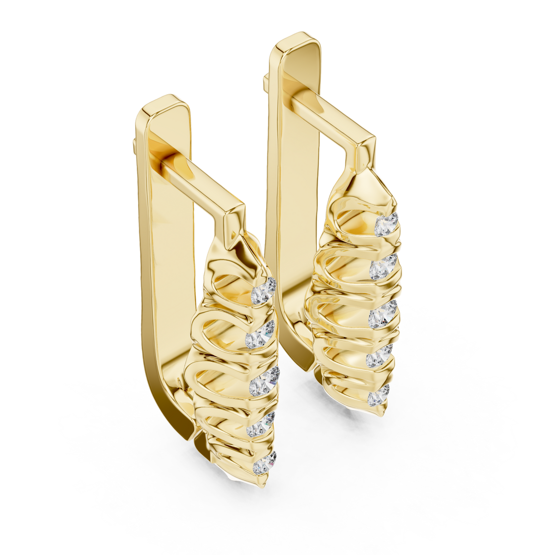 Gold Cascade Elegance Petite Earrings Right View