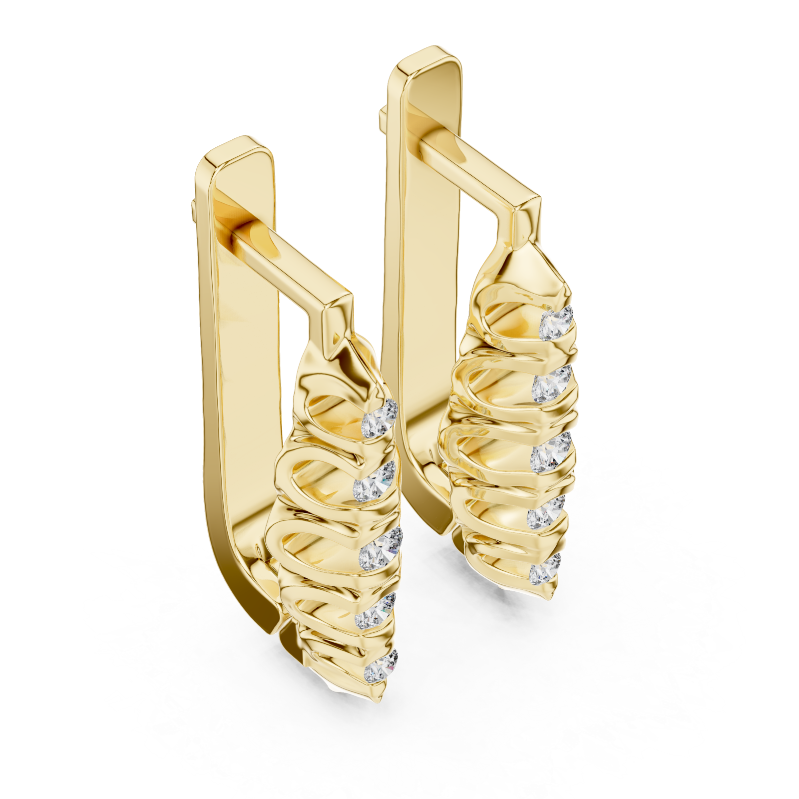 Gold Cascade Elegance Petite Earrings Right View