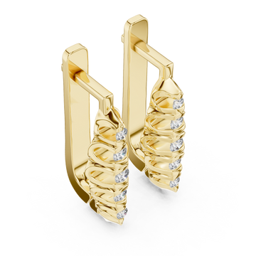 Gold Cascade Elegance Petite Earrings Right View