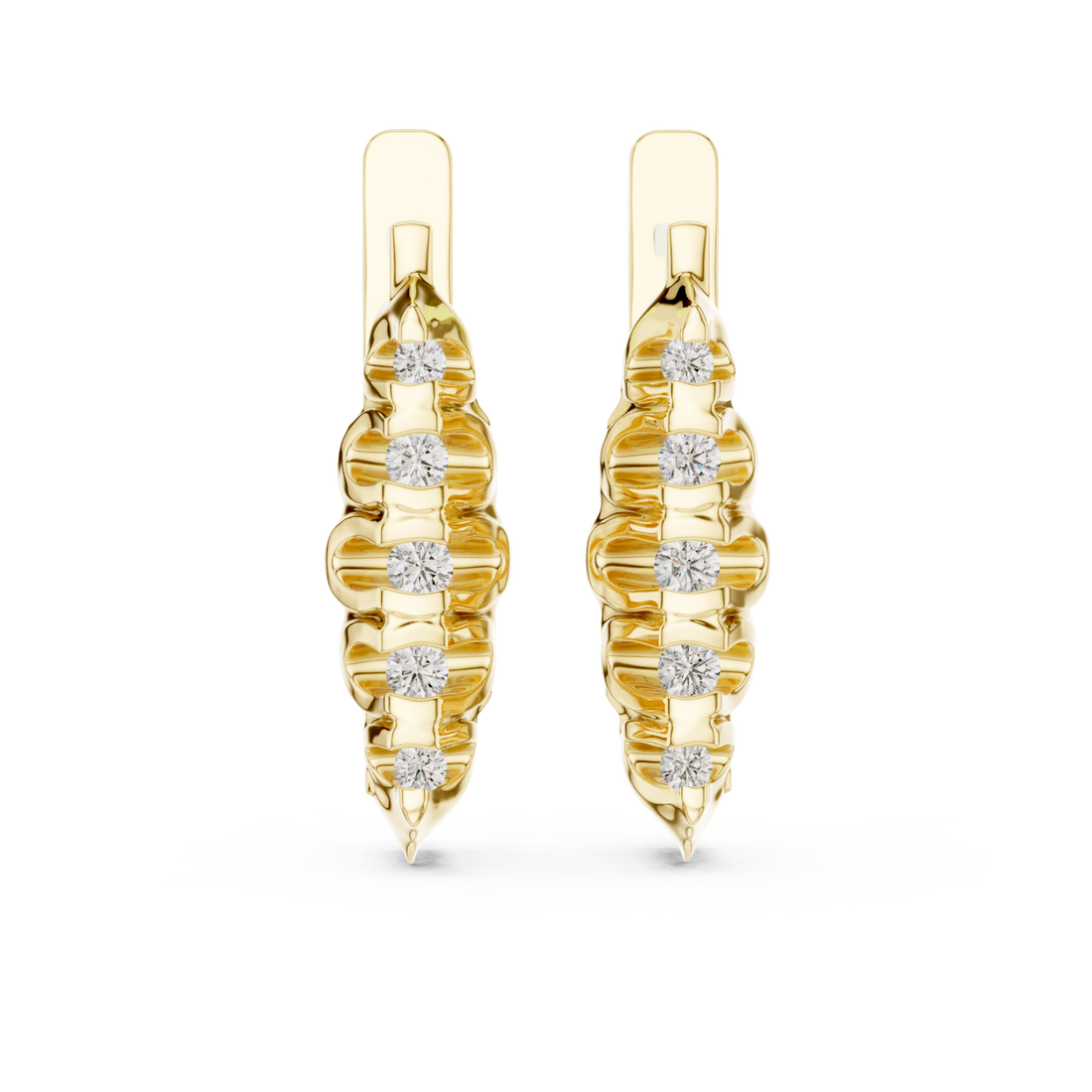 Gold Cascade Elegance Petite Earrings Right View