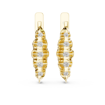 Gold Cascade Elegance Petite Earrings Front View