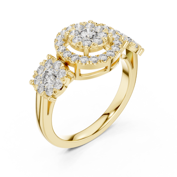 Gold Floral Spiral Embrace Jewel Ring Right View